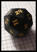 Dice : Dice - 24D - Unknown Black with Gold Applied Numerals - FA collection buy Dec 2010